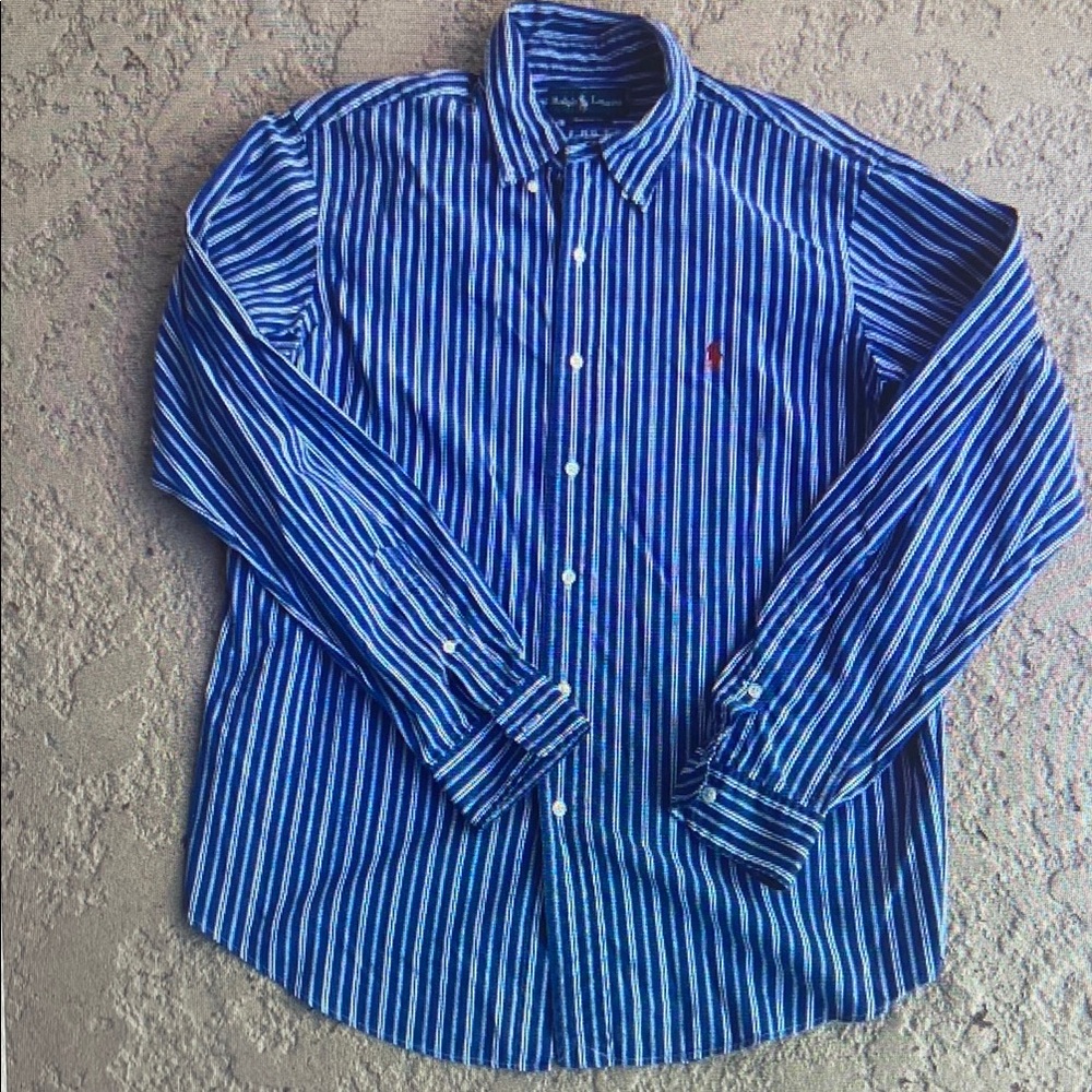 SHEIN Blue Striped Men's Casual Shirt